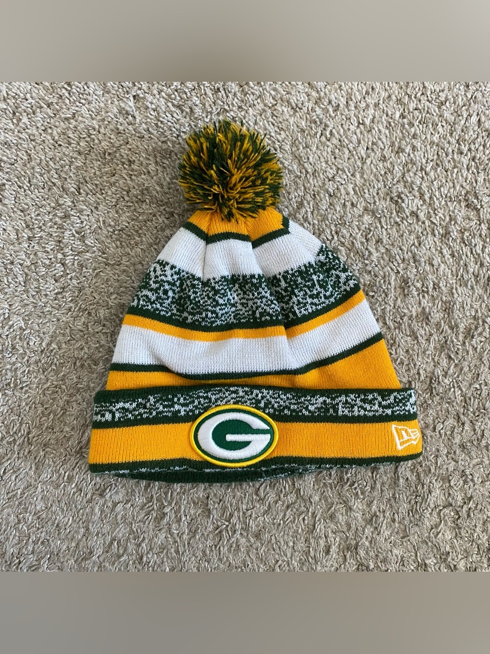 Green Bay Packers Beanie Cap Hat One Size Green New Era Winter Men